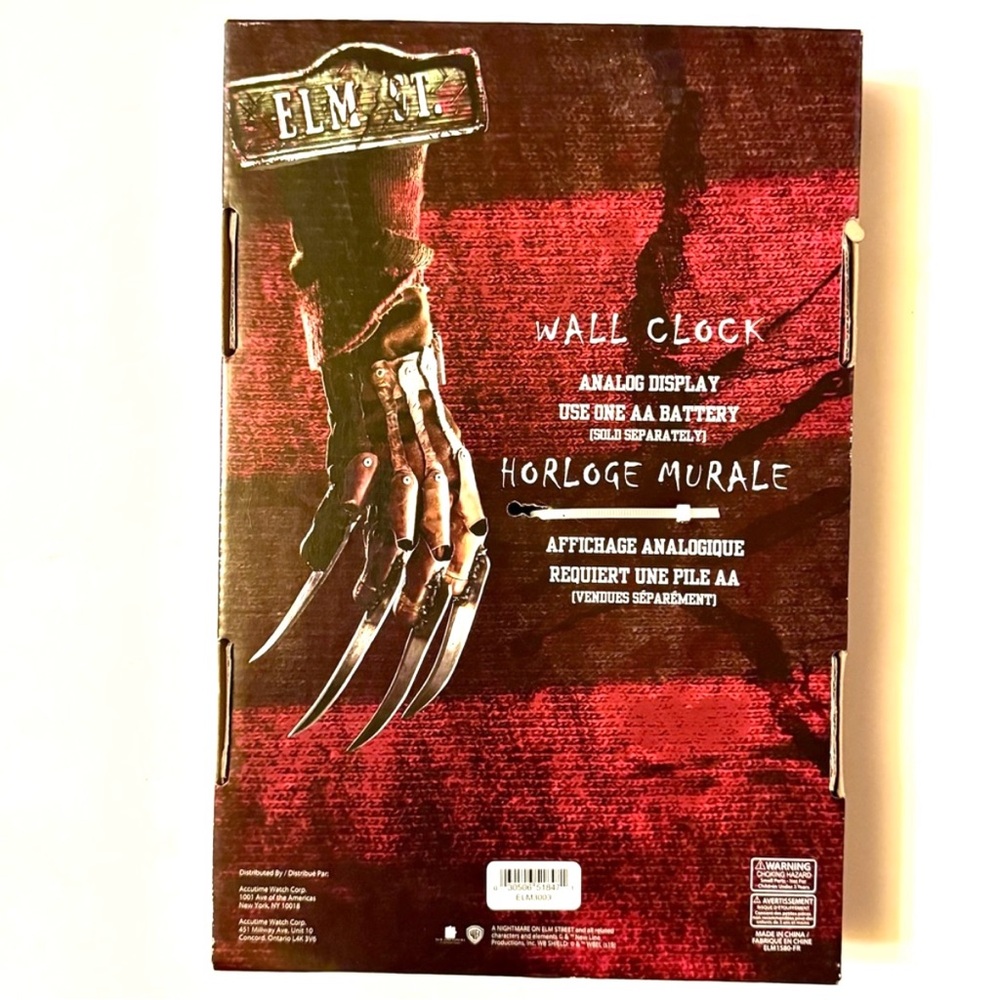 NIB “A Nightmare on Elm Street” Analog Wall Clock by Accutime - Picture 2 of 6